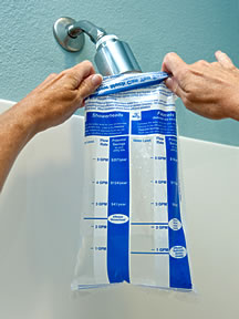 Testing a showerhead using a flow bag